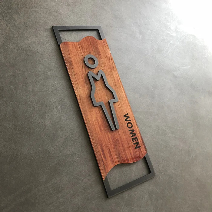 Imitation Wood Bathroom Signage Toilet Signage Address Gym Dressing Room Bathroom Wall Attached Bedroom Bathroom Door Signage