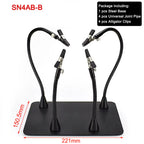 NEWACALOX PCB Fixture Clips Soldering Holder Third Hand Tool Magnetic Flexible Helping Hands with 3X LED Illuminated Magnifier