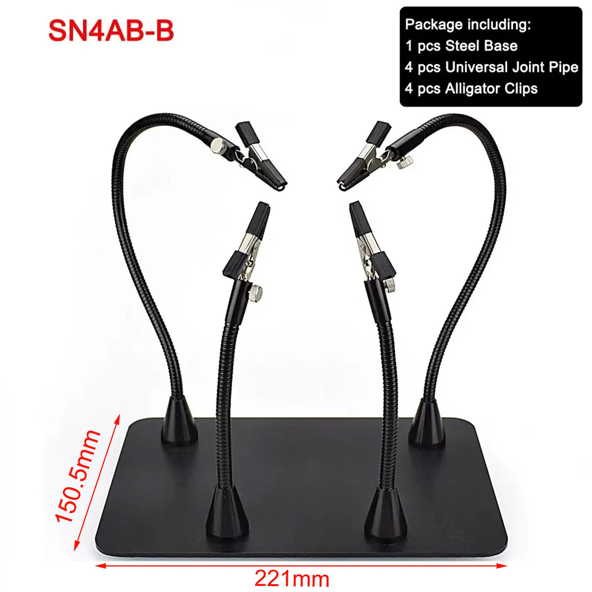 NEWACALOX PCB Fixture Clips Soldering Holder Third Hand Tool Magnetic Flexible Helping Hands with 3X LED Illuminated Magnifier