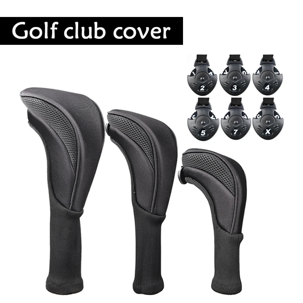3Pcs/Set of Long-necked Golf Club Head Covers Numbered Wooden Club Head Covers Durable Golf Club Protectors and Golf Accessories