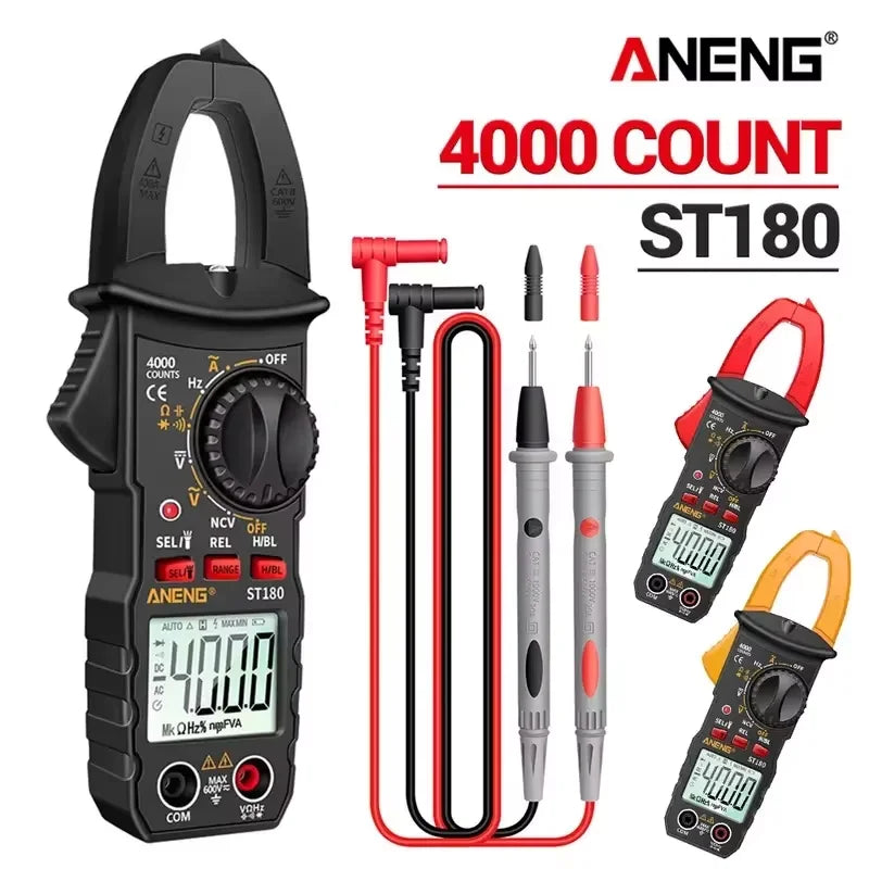 ST180 Digital Clamp Meter 4000 Count AC Current Multimeter Voltage Tester 1pc