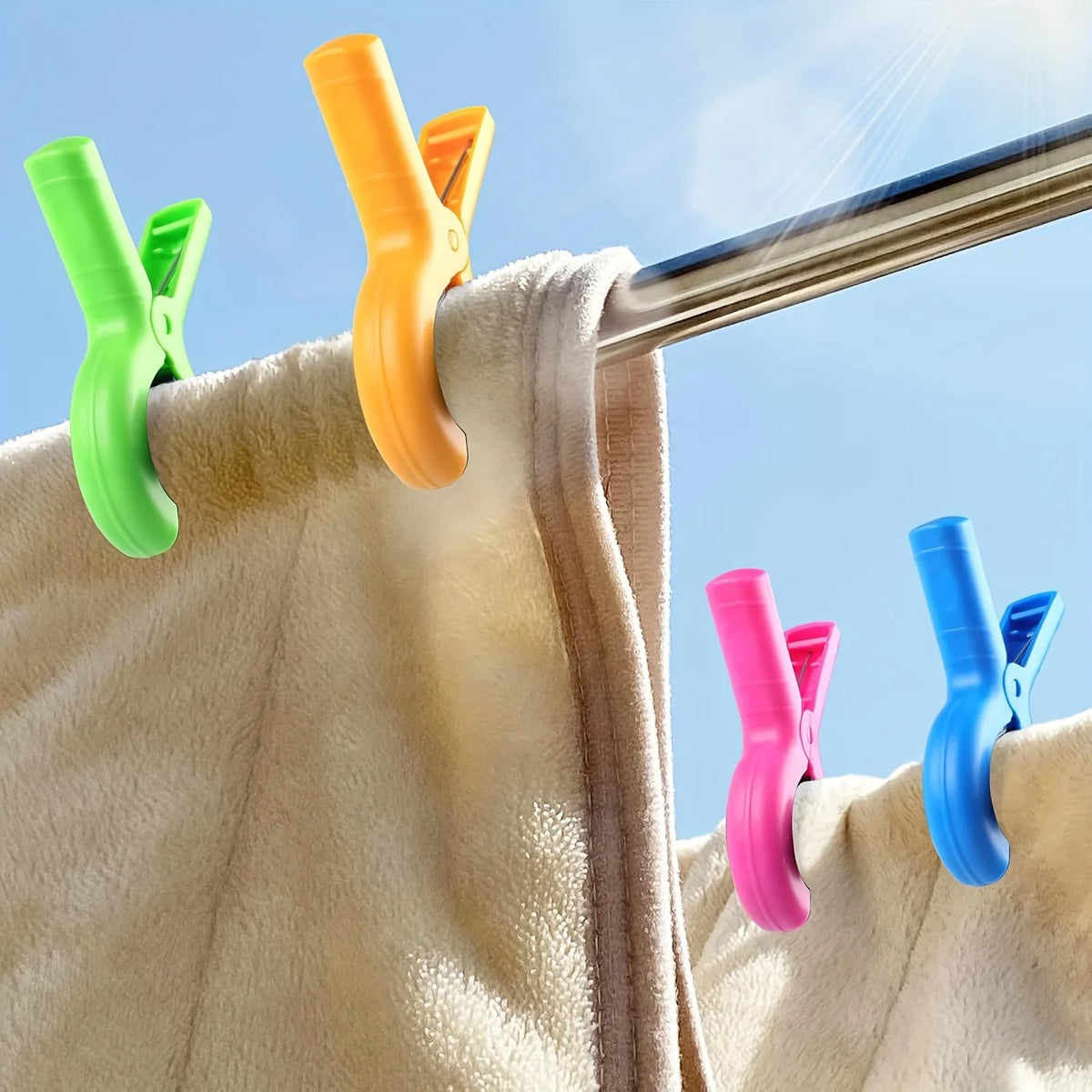 4/8Pcs Beach Towel Clips for Beach Chairs, Towel Holder Clips for Chair Pool on Cruise,Heavy Duty Clothes Pins, Strong Clips