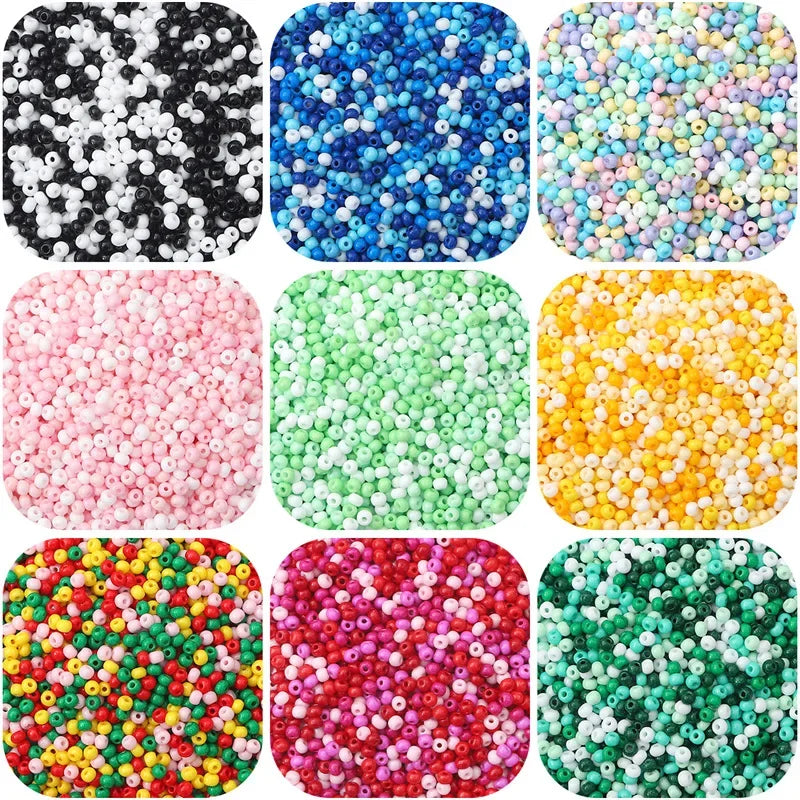 Uniform Smooth Glass Seed Beads Miyuki Japanese Style 2mm/3mm Solid Color Seed Beads for DIY Bracelet Craft Making Supplies