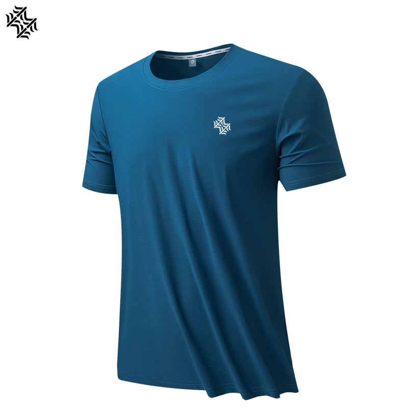 SBWL Men's Quick Dry Athletic T-Shirt, Short Sleeve, Black/Blue/Dark Grey, Sizes M-5XL