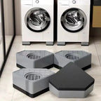 4pcs Washing Machine Anti Vibration Pads Adjustable Feet, Gray ABS+Rubber