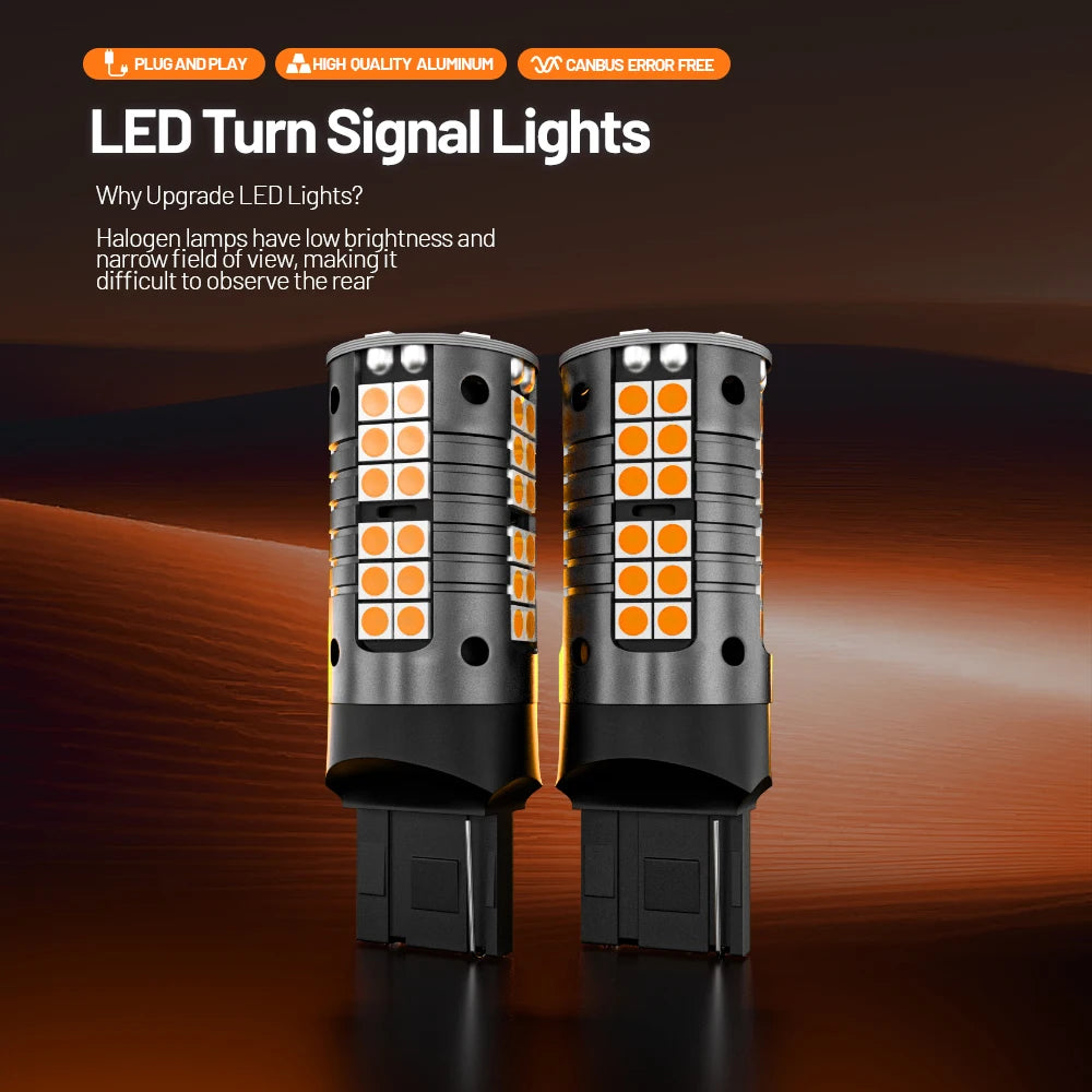 2pcs LED Turn Signal Light Blub Lamp WY21W T20 7440A For Honda Accord 7 10 Civic CR-V 1 2 3 4 Fit CR-Z FR-V HR-V Insight Legend