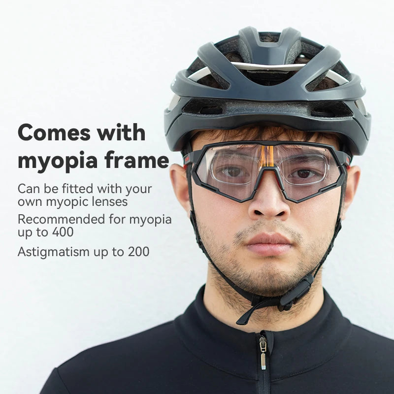 ROCKBROS Cycling Sunglasses Polarized Photochromic TR90 Ultra-Light Non-Slip Bike Glasses