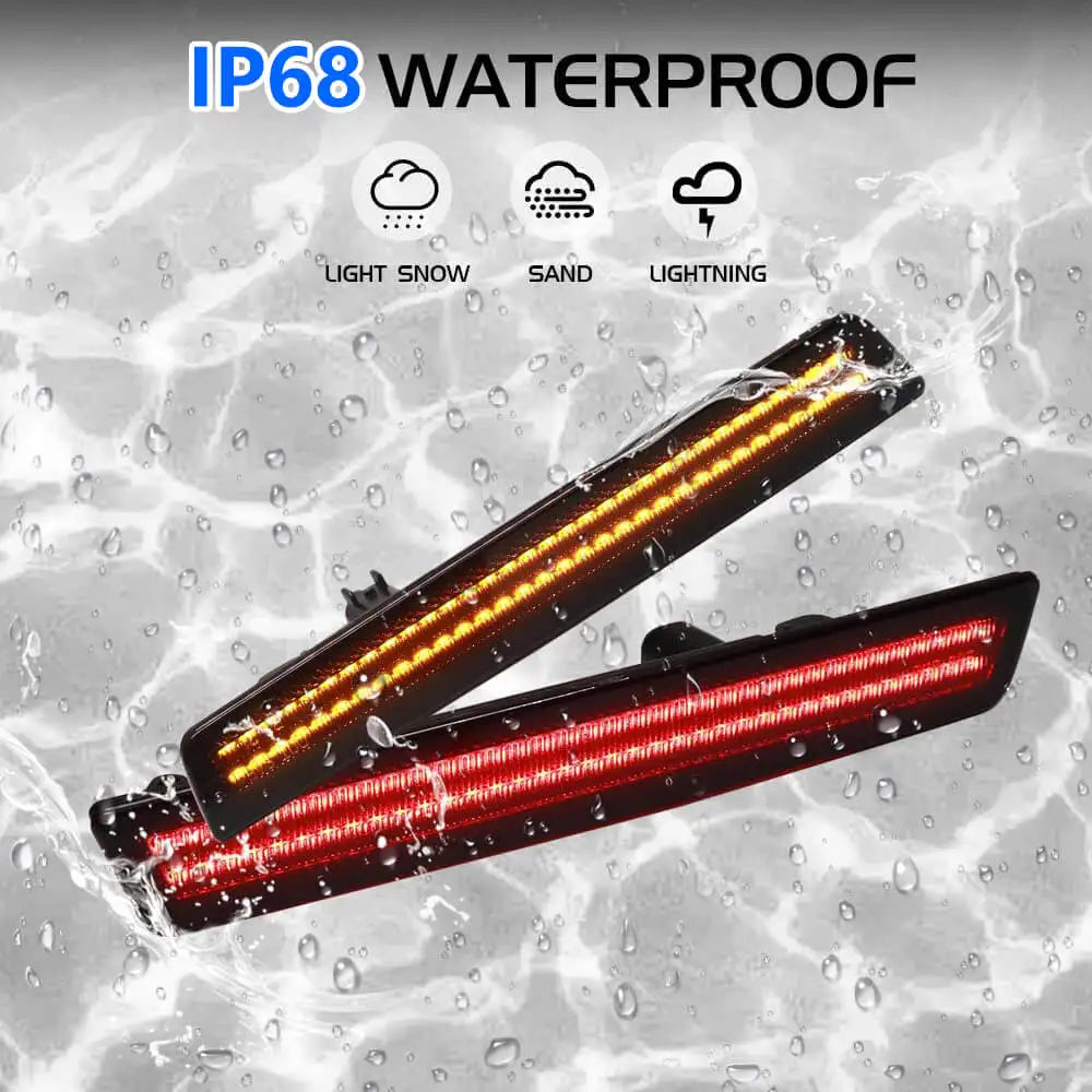 Car Front Amber Rear Red Bumper LED Side Marker Light Lamps For Dodge Challenger 2015 2016 2017 2018 2019 2020 2021 2022 2023