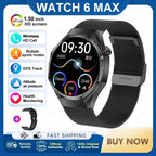 2026 New Watch 6 Max Smart Watch Men GPS Altitude Air Pressure Heart Rate Health Monitoring Bluetooth Call Business Smartwatch