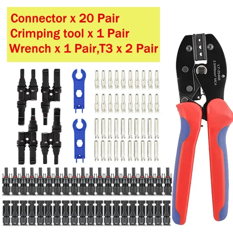 Solar panel PV connectors kit 1000V 30A for 2.5/4/6mm² PV/MC cables, multi-pack