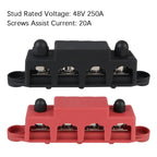 Caravan RV Power Distribution Block 4 Ways 48V 250A DC Bus Bar Electro Junction For Boat Truck Car Accessories M8 M10 Studs
