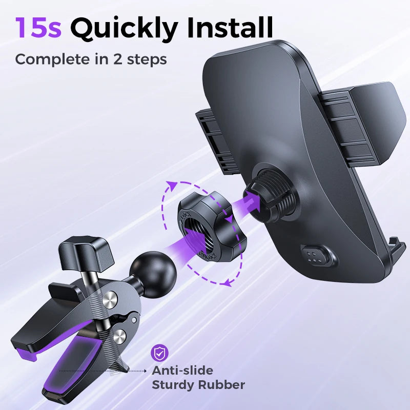 Joyroom Air Vent Car Phone Holder Mount, Black, for 4.0-7 inch Phones