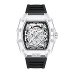 UTHAI BK134 Fashionable Men watch barrel shaped transparent waterproof quartz watch sports clock gift watches for man