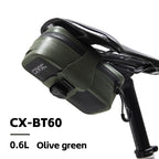 CXWXC TPU Bicycle Saddle Bag 0.6L Self Locking Knob Tail Bag Portable BOA Cycling Bag Waterproof Thick Hardened Mini Bike Bags