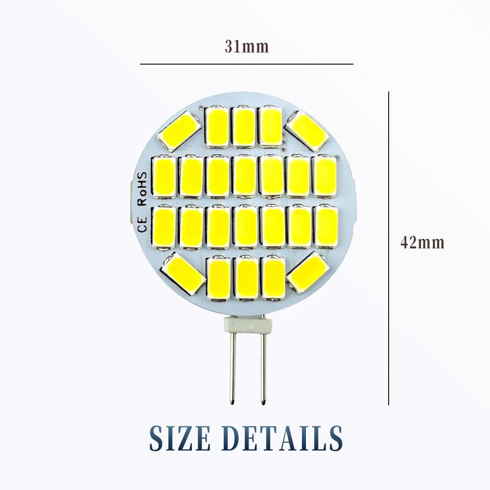 10pcs High Brightness12V24V Round Spotlight 5730 15leds/24leds No Flicker Range Hood Boat Light LED G4 Bulb Replace Halogen Lamp