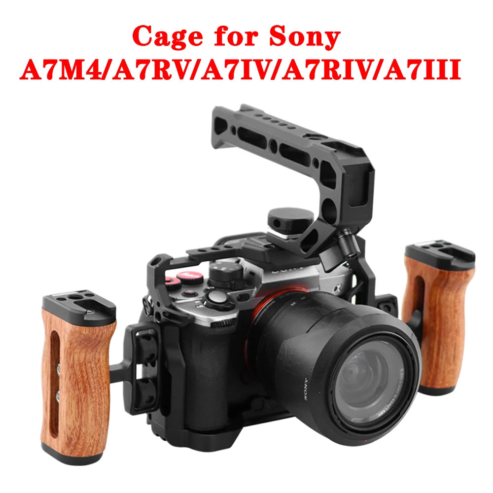 For Sony A7M4 M3 R3R2 R5 A7IV/III/A1Camera  Cage rig With Arca Swiss Slot 1/4" 3/8" Screw For Support Horizontal Vertical Shoot