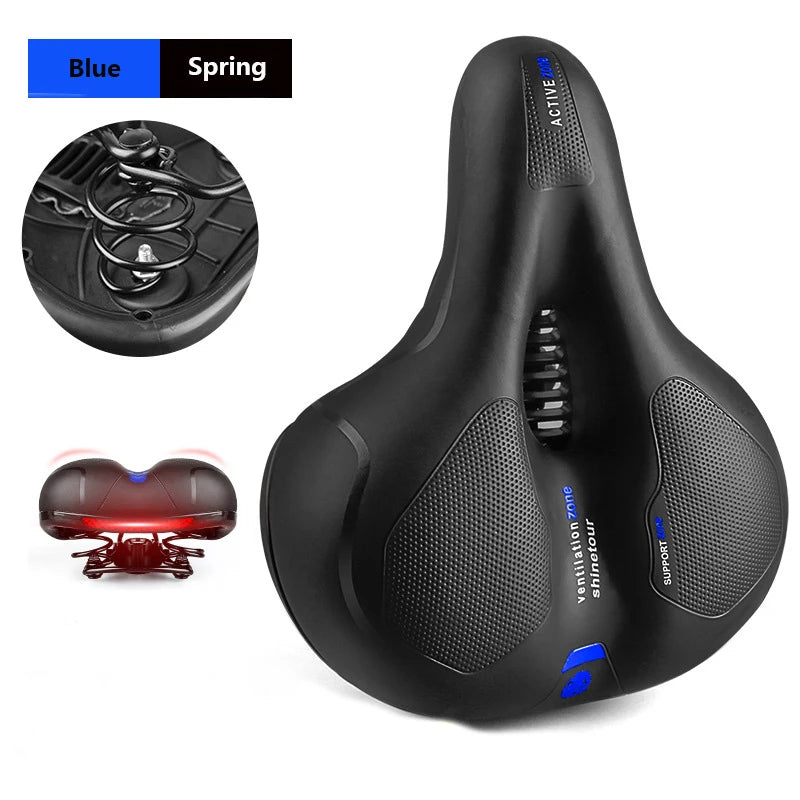 Reflective Shock Absorbing Hollow Bike Saddle MTB Bicycle Seat Breathable Rainproof Cycling Road Mountain Cycling Accessory 0402