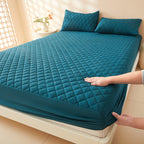 1pc Quilted Waterproof Fitted Sheet, Machine Washable Mattress Protector Single Double Bed Cover