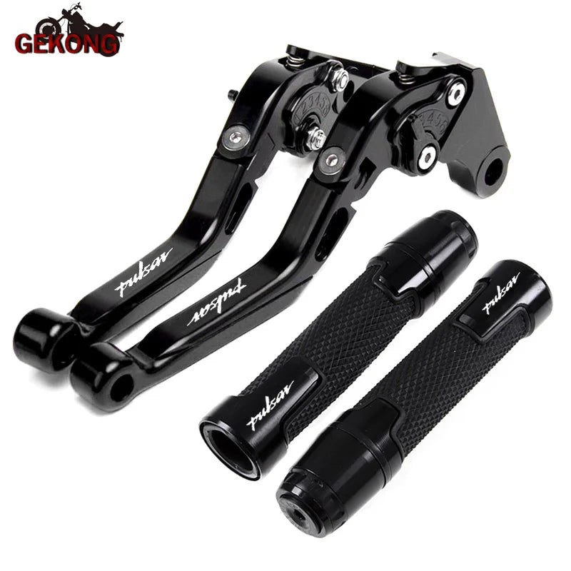 Motorcycle Folding Extendable CNC Moto Adjustable Clutch Brake Levers Handbar End Grips fit For Bajaj Pulsar 200 NS/200 RS/200 A