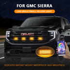 For GMC Sierra Center Front Grille Small Amber Light Front Grille Lights Daytime Running Warning Light