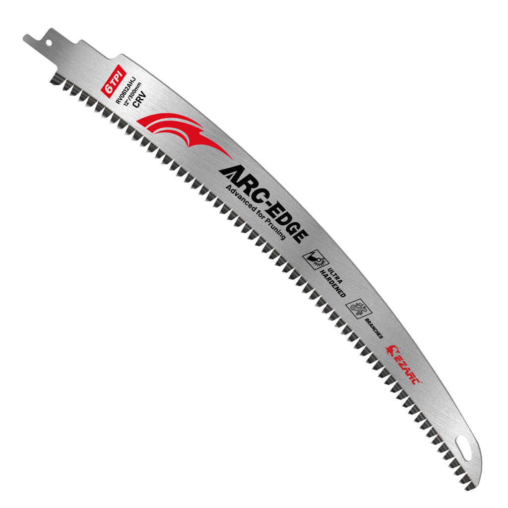 EZARC 12 Inch Wood Pruning Reciprocating Saw Blades, 300mm Japanese Teeth Saw Blades 6TPI Arc Edge for Tree Trimming