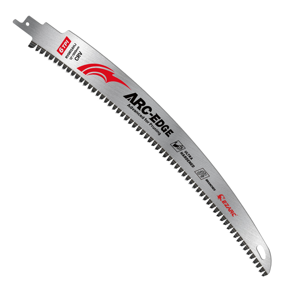 EZARC 12 Inch Wood Pruning Reciprocating Saw Blades, 300mm Japanese Teeth Saw Blades 6TPI Arc Edge for Tree Trimming