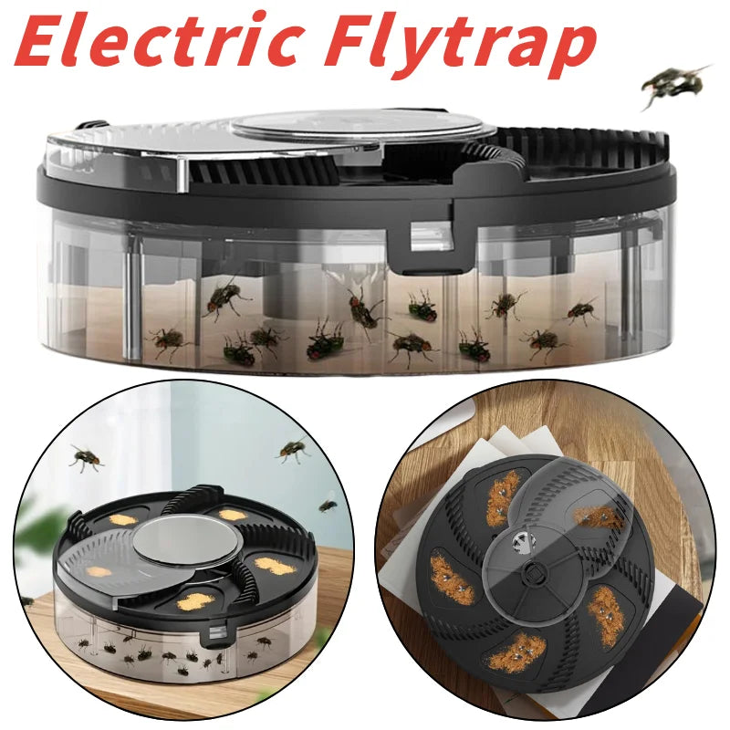 USB Rechargeable Electric Fly Trap Rotating Insect Catcher, Black, PP, 2/3/5pcs