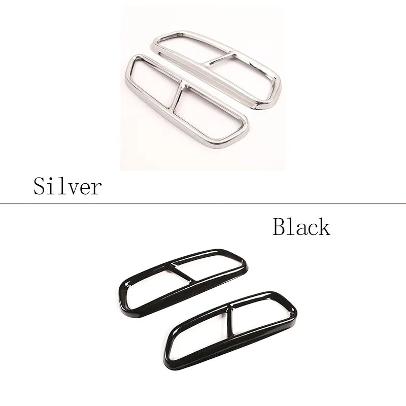 For Audi A6 C7 2016-2018 Stainless Steel Car Tail Throat Pipe Modified Cover Car Exhaust Tail Pipes Decoration Frame Accessories