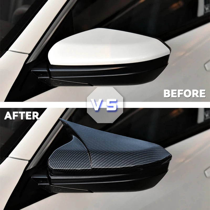 Horn Shape ABS Carbon Fiber Style Rear View Side Mirror Cover Rearview Caps For Honda For Civic 10th 2016 2017 2018 2019 2020
