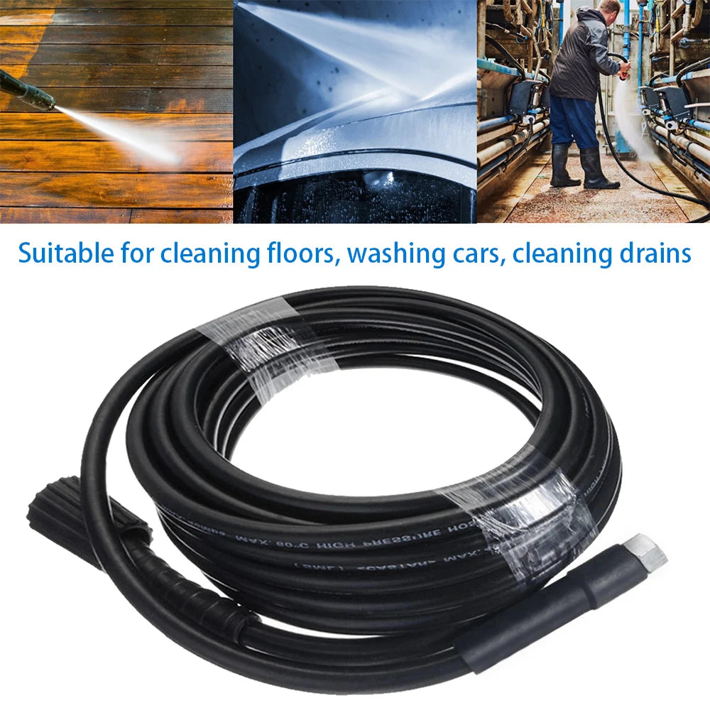 1Pc 6m /8m /10m /15m Pressure Washer Replacement Hose M22 Screw M14 Thread 5800 PSI Max 60℃ PVC Stainless Steel Car Wash Pipe