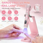 5-in-1 Rabbit UV LED Nail Lamp Stand Rechargeable Foldable, 3 Timer Modes, Pink/White