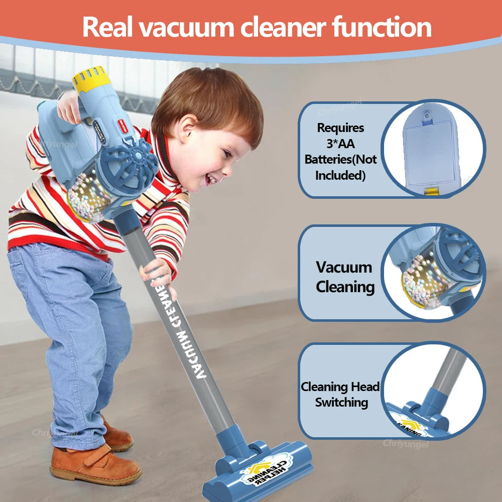 Kids Simulation Electric Vacuum Cleaner Cleaning Set for Toddlers Role Play Housekeeping Educational Toys Girl Boy Gifts