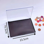XL Empty Magnetic Eyeshadow Palette Storage Box Clear Lid, 20pcs Metal Stickers, 23.5x16.5cm