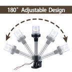 LED Fold Down Navigation Light, Sailing Signal Lamp, Marine Boat, Yacht Accessories, 12V, 25cm