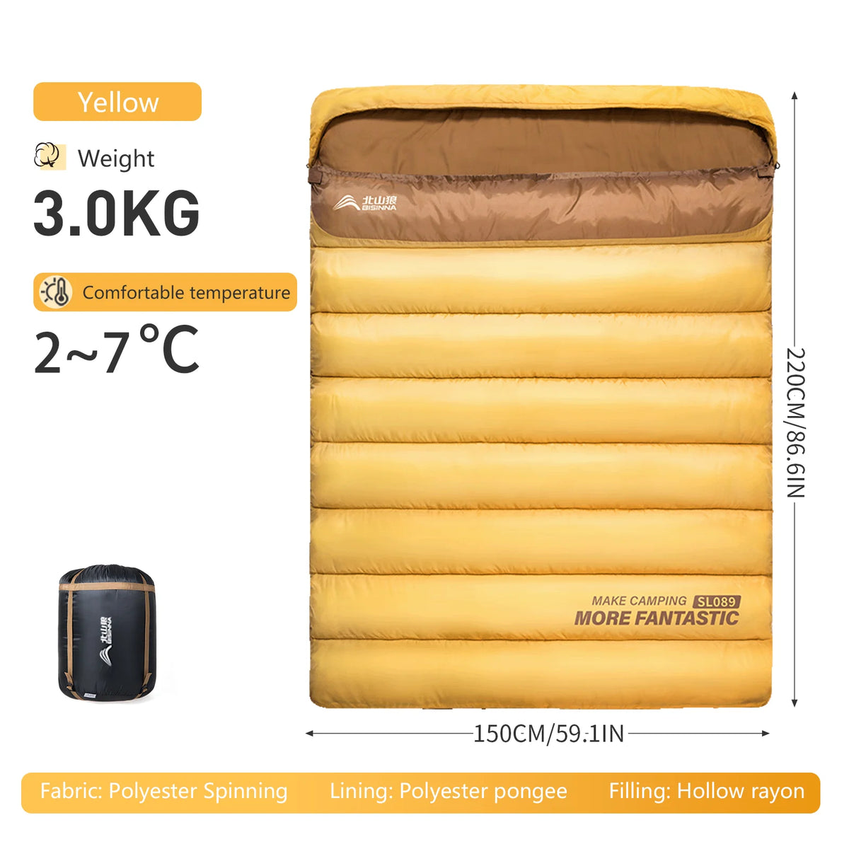 Ultimate All-Season Camping Sleep Solution for Two - BISINNA Bag