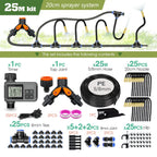 360° Free-bend Misting Nozzle Adjustable Atomizer Sprayer Outdoor Watering Kits Garden Programmable Timer Misting Cooling System