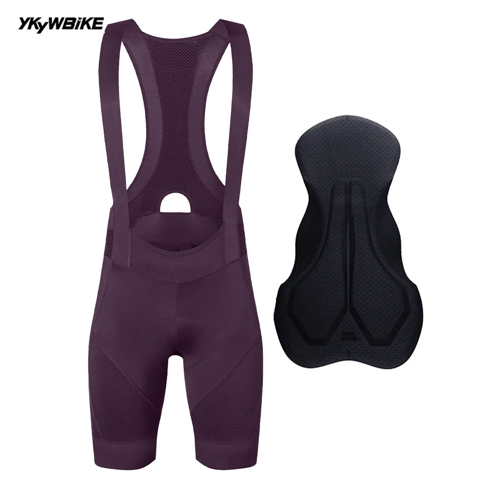 YKYWBIKE Men's Cycling Bib Shorts Road Bike Bibs Bicycle Tights Cycling MTB Bib Pants  with 6 Hours Padded Belgium Padding