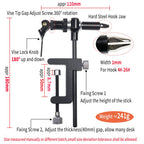 Wifreo Rotary Fly Tying Vise with C-Clamp, Brass/Steel, Rotating Hook Holder, 1pc