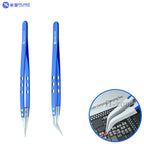 MIJING Anti-Static Insulated Tweezers, Ceramic Stainless Steel Tips, Bent or Sharp Point
