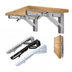 2pcs 8-20inch Stainless Steel Folding Angle Bracket Triangle Shelf Heavy Support Adjustable Wall Mounted Bench SilverWhite Black