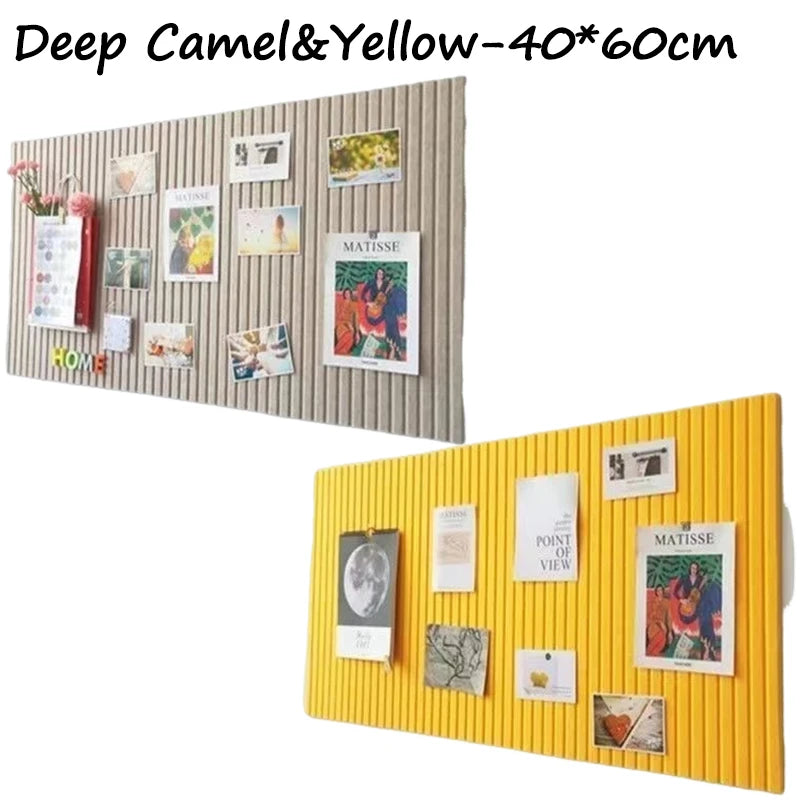 Felt Wall Sticker Display Board for Classroom Photo Wall, 2pcs Set, Grey Yellow Camel