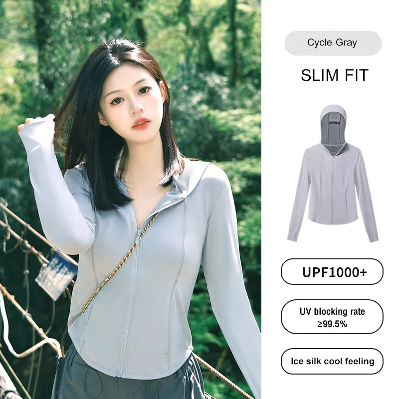 GOLDEN CAMEL Cape Sun Protection Clothing Anti-ultraviolet Breathable Ice Silk Quick-drying Skin Tights Sun Protection Jacket