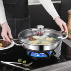 304 Stainless Steel Soup Pot with Lid, Honeycomb Nonstick, Induction & Gas Compatible