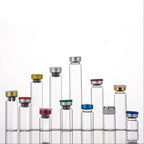 (100pcs) 2ml 5ml Vials with Rubber Stopper Flip Off Caps or Al Caps Glass Bottles