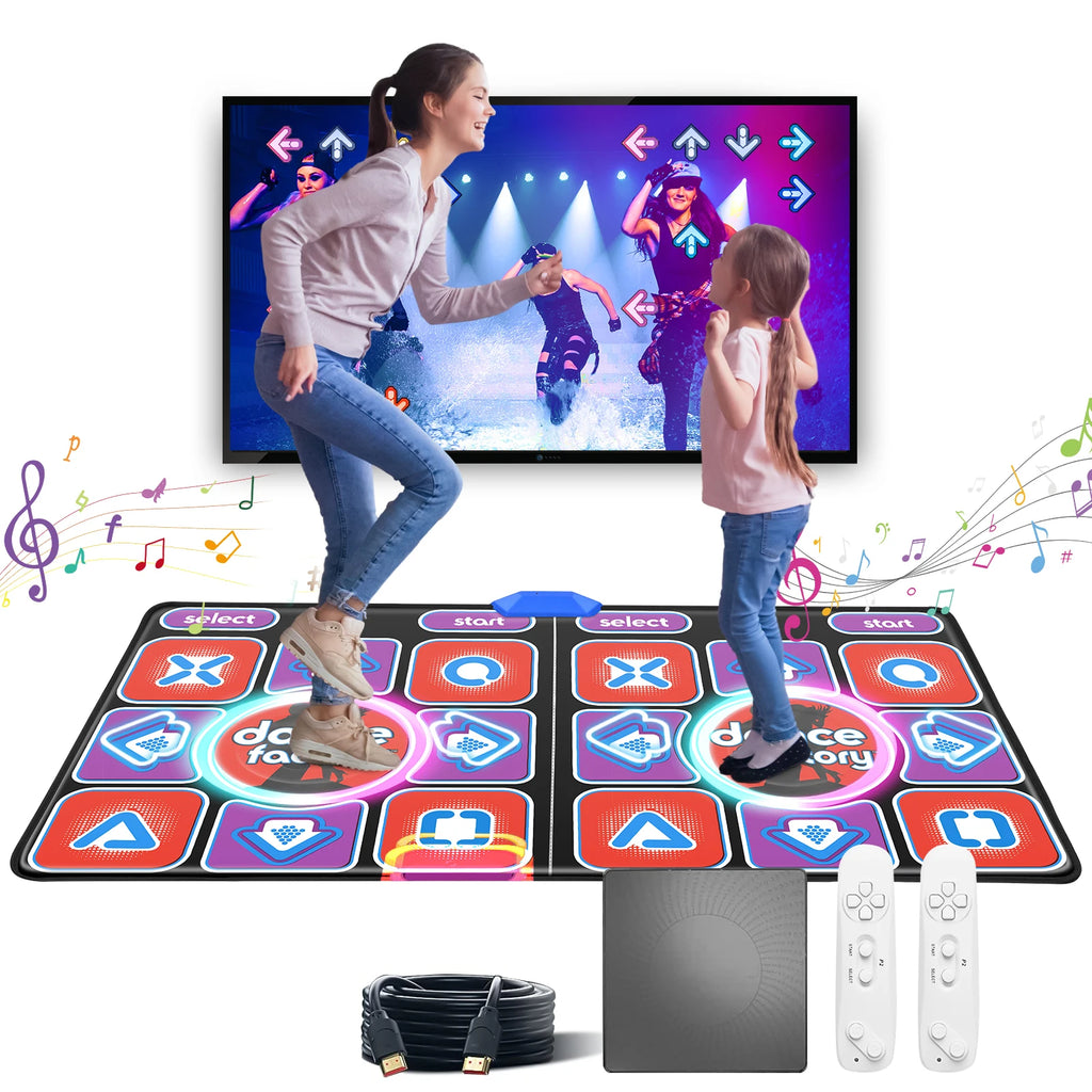 Dance Mat Girls Kids, Upgraded Models Double Anti-Slip Durable Musical Dance Mat with Wireless Receiver,with 58 Games 100 Music