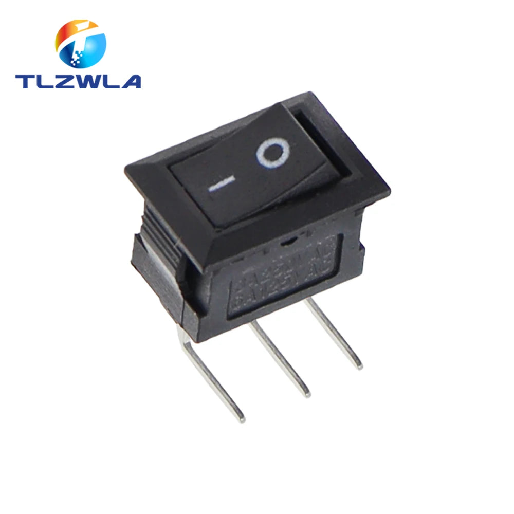 KCD11 Mini Rocker Switch 10x15mm 100pcs 2/3 Pin ON-OFF or ON-OFF-ON 3A 250VAC