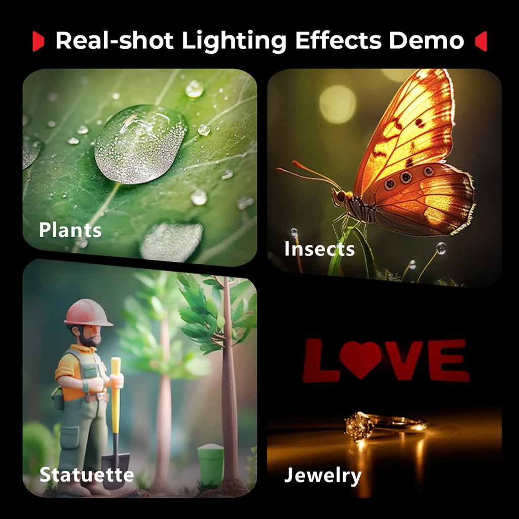 SmallRig RM 03 Macro Photography LED Light 5 Colors with Diffuser, Four-Leaf Barndoor Spotlight Stop Motion Animation Windproof