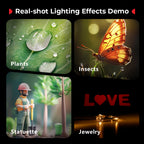 SmallRig RM 03 Macro Photography LED Light 5 Colors with Diffuser, Four-Leaf Barndoor Spotlight Stop Motion Animation Windproof