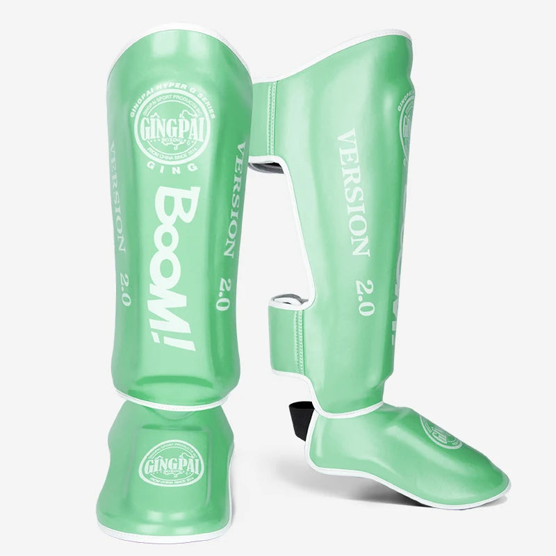 Muay Thai Shin Instep Guards Thickened Leg Protectors, Sanda Boxing Taekwondo, S-L, Multi-Color