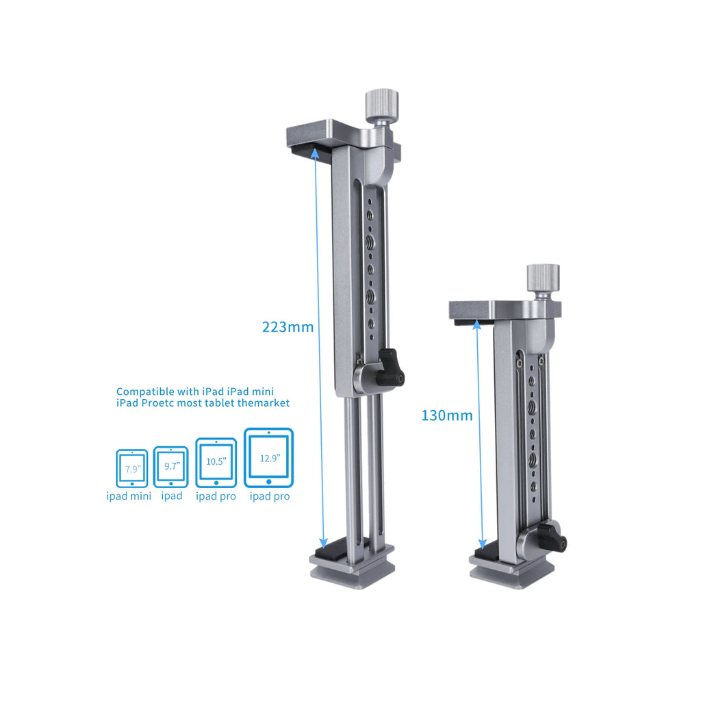 Niceyrig Ipad Holder Metal Clamp Arca Swiss Tripod Mount Adjustable for IPad Mini 7.9Inch/IPad 9.7Inch/IPad 10.5Inch/IPad Pro 12